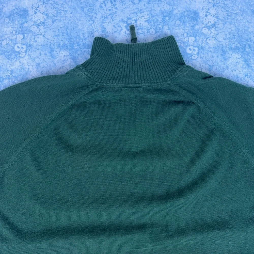 Timberland Mens Cotton Quarter-Zip Pullover Sweater Green 6267J Large